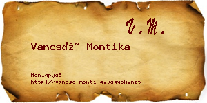 Vancsó Montika névjegykártya